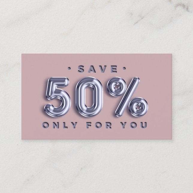 Carte De Visite Logo QRCODE 50%OFF Remise Insérer Rose bleu (Devant)