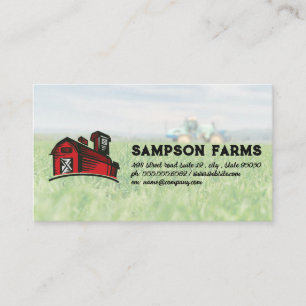 Carte De Visite Logo Red Barn Ferme et tracteur