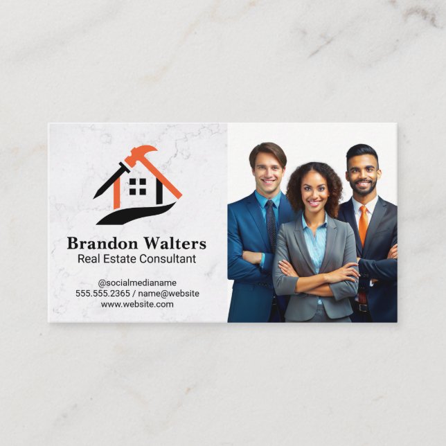Carte De Visite Logo Rénovations de maisons | Entreprise (Devant)