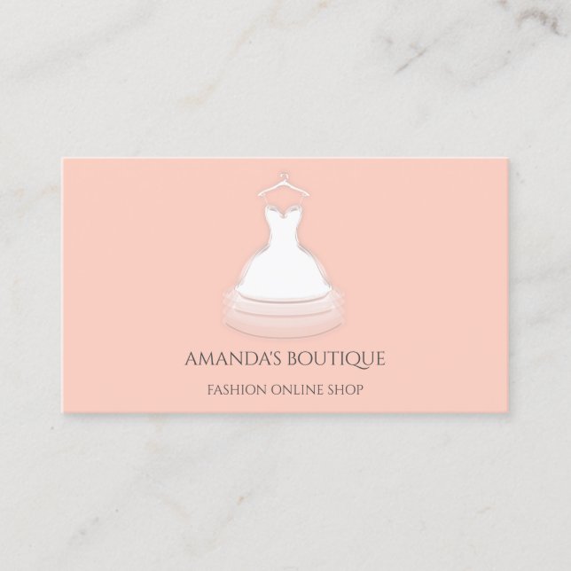 Carte De Visite Logo Robe Blanche Boutique Boutique en ligne (Devant)