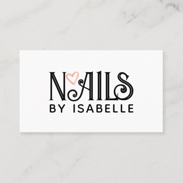 Carte De Visite Logo rose à ongles de technologie noir (Devant)