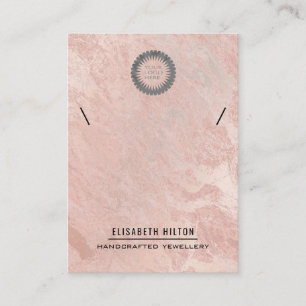 Carte De Visite Logo rose en marbre or NECKLACE AFFICHER