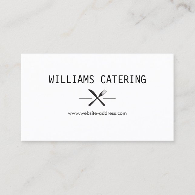 Carte De Visite Logo Rustic Crossed Fork Knife (Devant)