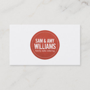 Carte De Visite Logo Rustic Red Circle pour la restauration, boula