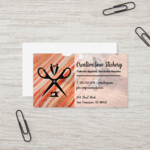 Carte De Visite Logo Seamstress   Tissu cousu