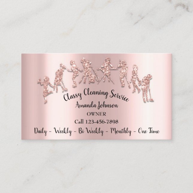Carte De Visite Logo Services de nettoyage classique Parties scint (Devant)