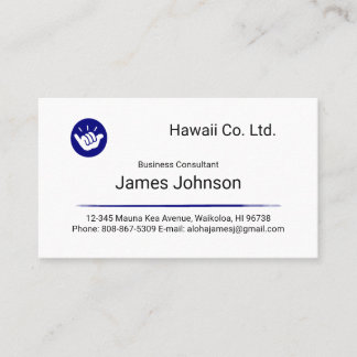 Carte De Visite Logo Shaka Hawaïen “Hang Loose” Simple Moderne