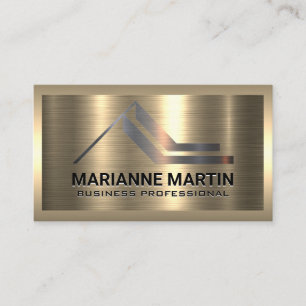 Carte De Visite Logo Silver Real Estate Métallique d'or
