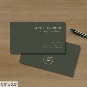 Carte De Visite Logo simple et élégant pour feuilles vertes d'oliv