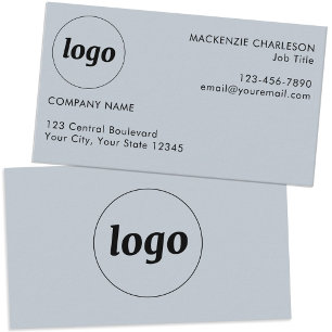 Carte De Visite Logo simple et texte en poudre bleu
