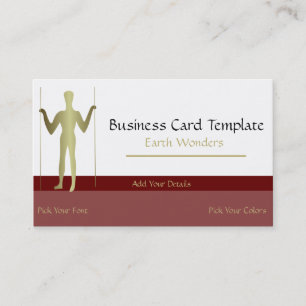 Carte De Visite Logo Simple Gold Long Man