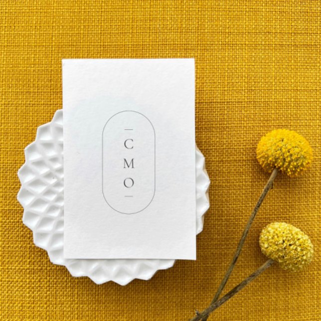 Carte De Visite Logo simple minimaliste de monogramme blanc (Créateur téléchargé)