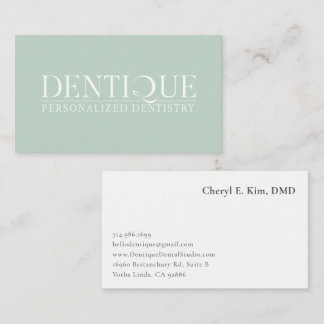 Carte De Visite Logo Simple Minimaliste Vert Menthe Soft Professio