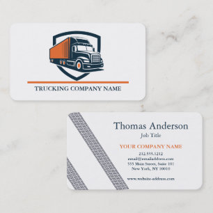 Carte De Visite Logo Simple Moderne pour Conducteur de Camion Prof