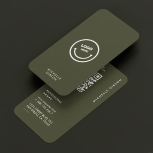Carte De Visite Logo simple professionnel Dark Green Army moderne