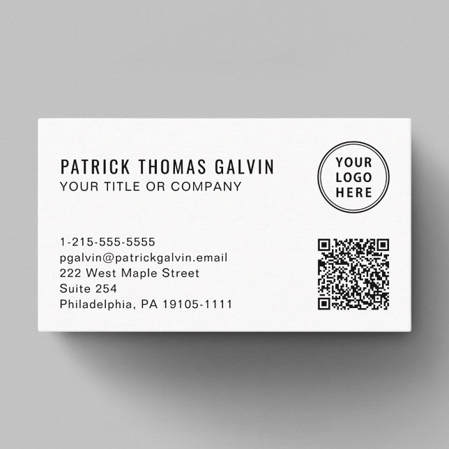 Carte De Visite Logo simple QR Code Professionnel (Capture attention, make connections, and leave a lasting impression with our modern QR business card)