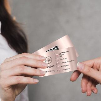 Carte De Visite Logo Social Media Gold QR Code Rose Adresse