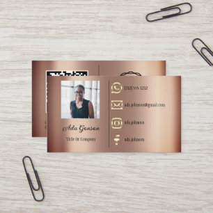 Carte De Visite Logo Social Media QR Code Photo Rose Gold
