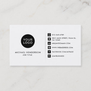 Carte De Visite Logo & Sociétés Personnalisées Noir & Blanc Simple