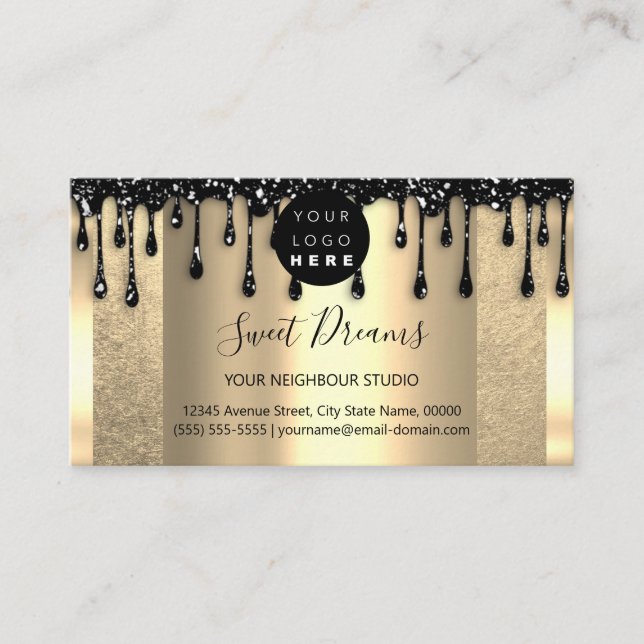 Carte De Visite Logo SPA de goutte de maquillage de cheveux QRCode (Devant)