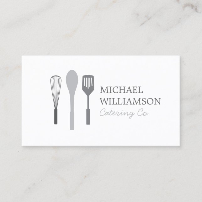 Carte De Visite LOGO SPATULE GRISER WHISK SPOON pour la restaurati (Devant)