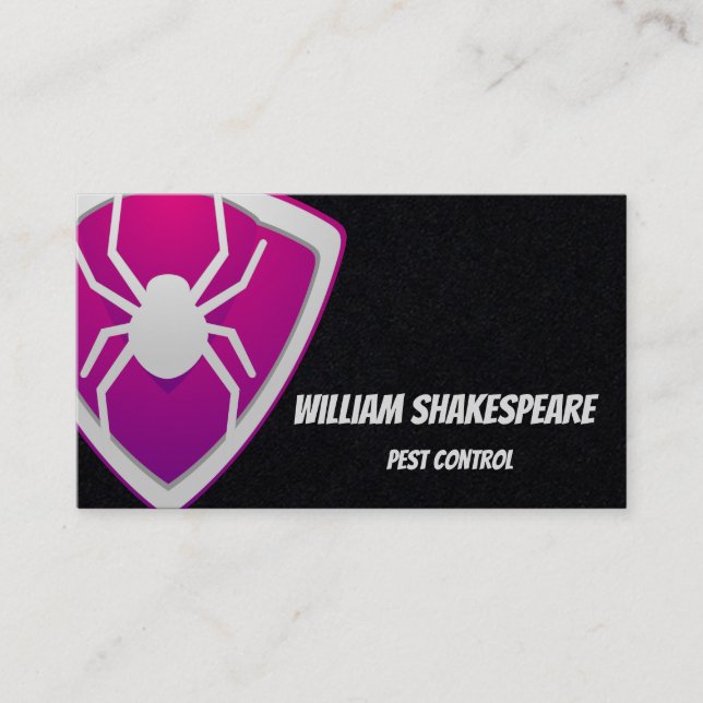 Carte De Visite Logo Spider Shield Protection contre les parasites (Devant)