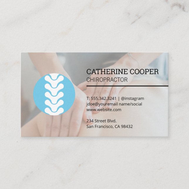 Carte De Visite Logo Spine | Session chiropraticienne (Devant)