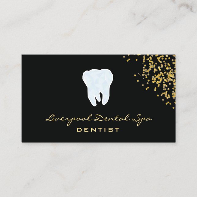 Carte De Visite Logo Studio Dental ​ Dentist Black Parties scintil (Devant)