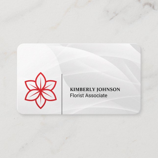 Carte De Visite Logo stylisé de fleurs rouges (Devant)