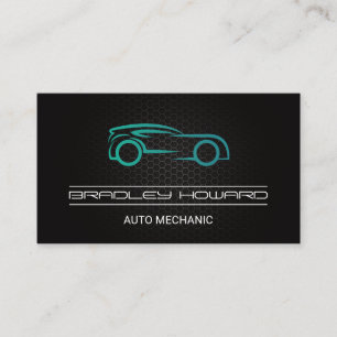 Carte De Visite Logo Stylisé Motif en fibre de carbone   Logo auto