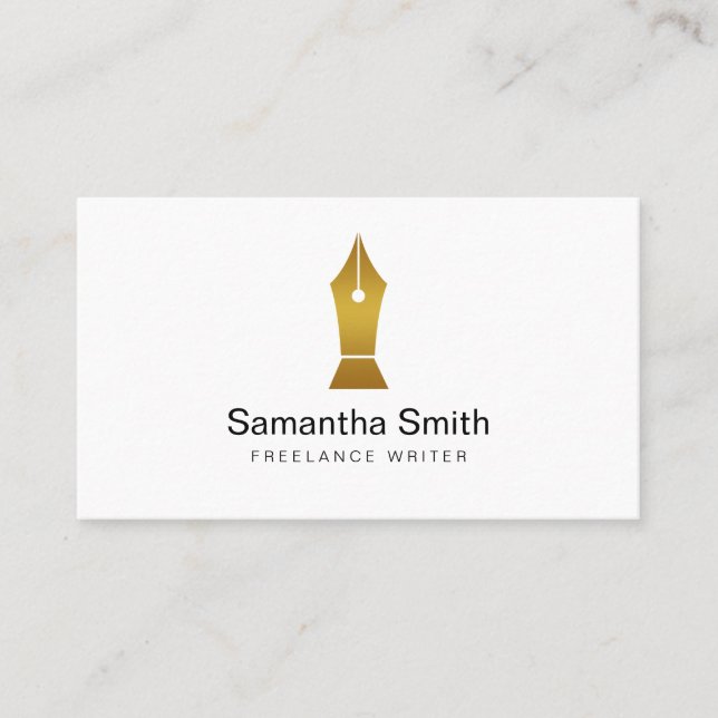 Carte De Visite Logo stylo Écrivain freelance et Écrivain de calli (Devant)