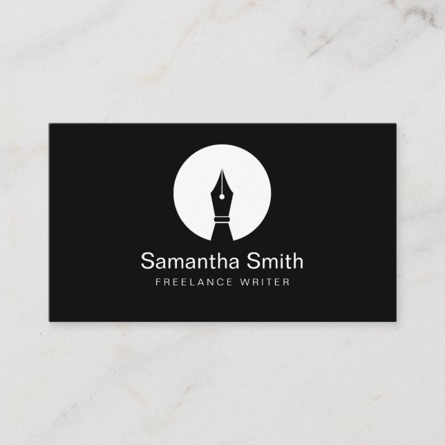 Carte De Visite Logo stylo Écrivain freelance et Écrivain de calli (Devant)