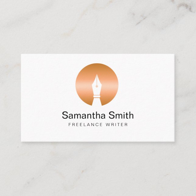 Carte De Visite Logo stylo Écrivain freelance et Écrivain de calli (Devant)