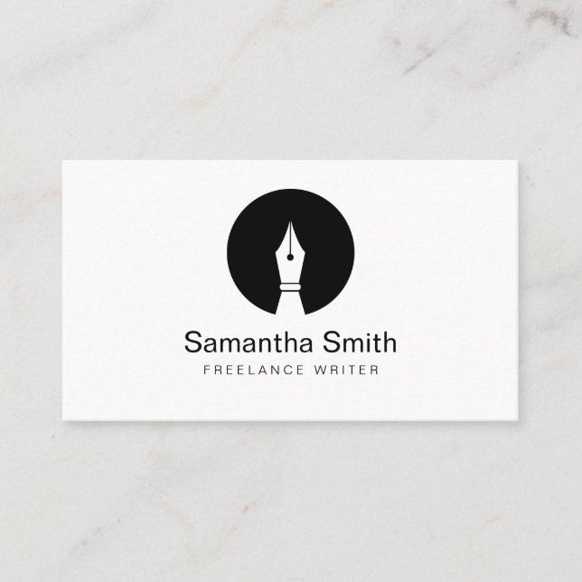 Carte De Visite Logo stylo Écrivain freelance et Écrivain de calli (Devant)