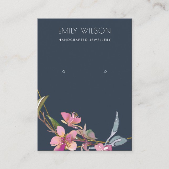 CARTE DE VISITE LOGO SUR LE BLOSSOM DE NAVY CHERRY (Devant)