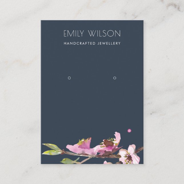 CARTE DE VISITE LOGO SUR LE BLOSSOM DE NAVY CHERRY (Devant)