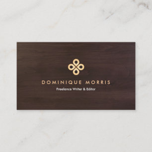 CARTE DE VISITE LOGO SUR L'ÉLÉGANT CLOCHER D'OR SUR L'BROWN SOMBRE