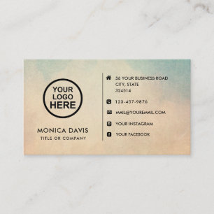 Carte De Visite Logo sur mesure - icônes de médias sociaux minimal