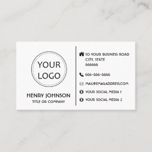 Carte De Visite Logo sur mesure - icônes de médias sociaux minimal