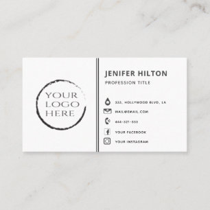 Carte De Visite Logo sur mesure - icônes de médias sociaux minimal