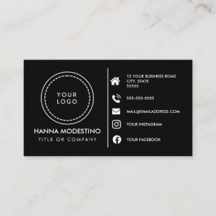 Carte De Visite Logo sur mesure - icônes de médias sociaux minimal
