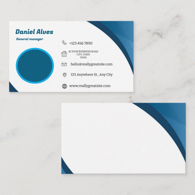Carte De Visite Logo sur mesure - icônes de médias sociaux minimal (Devant / Derrière)