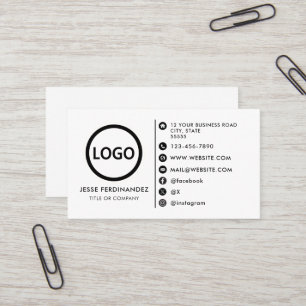 Carte De Visite Logo sur mesure - icônes de médias sociaux minimal