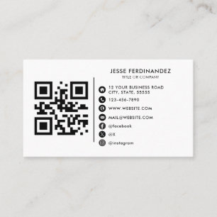 Carte De Visite Logo sur mesure - icônes de médias sociaux minimal