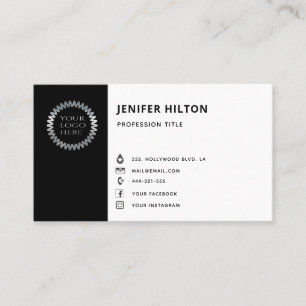 Carte De Visite Logo sur mesure - icônes de médias sociaux minimal