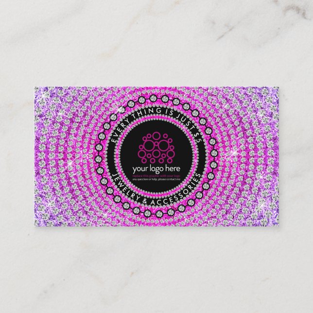 Carte De Visite Logo sur mesure pour bijoux (Devant)