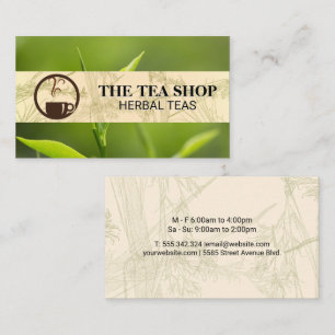 Carte De Visite Logo Tea Steaming   Feuilles de thé