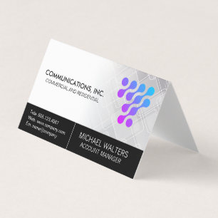 Carte De Visite Logo Tech Moderne Entreprise de Communication de