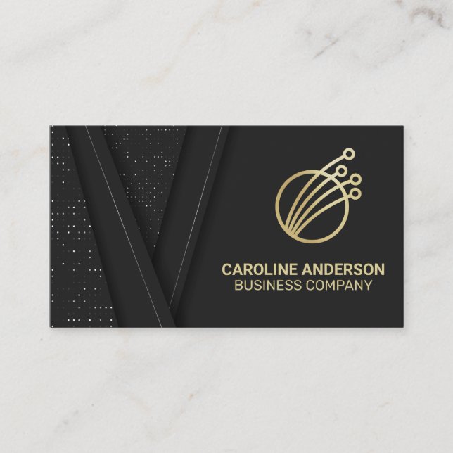 Carte De Visite Logo technique | Black Luxury Gold (Devant)