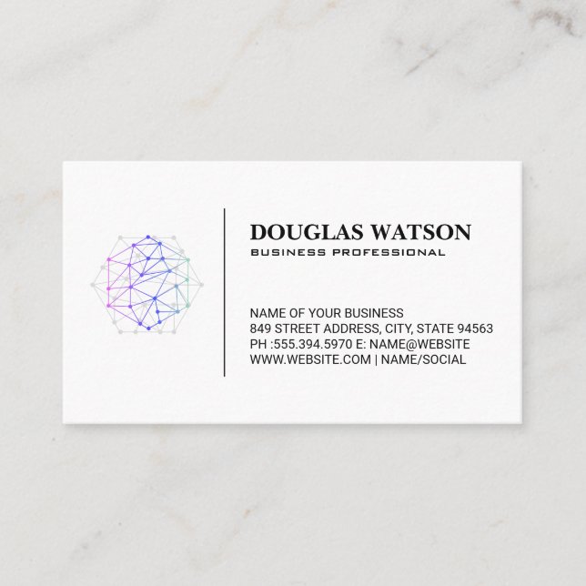 Carte De Visite Logo technique couleur moderne du réseau (Devant)